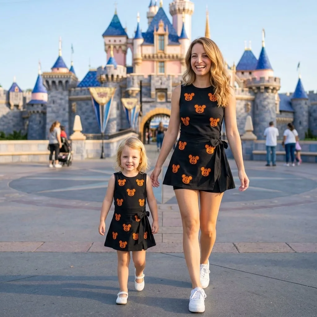 Halloween Mickey Pumpkin Tennis Dress Skirt, Mickey Head Halloween Dress - Image 2