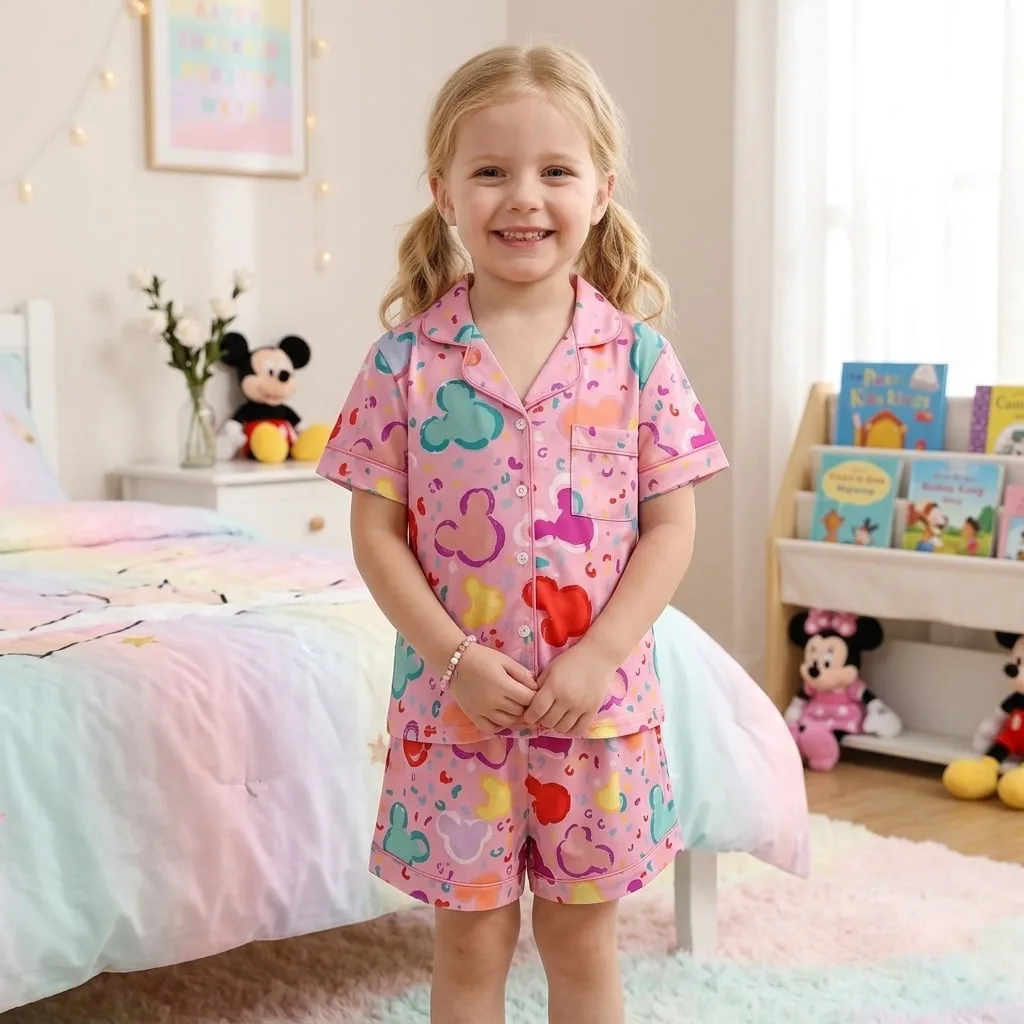 Mickey Leopard Satin Pajama Set, Disney Mouse Family Matching Sleepwear, Animal Kingdom Safari Pajamas - Image 3