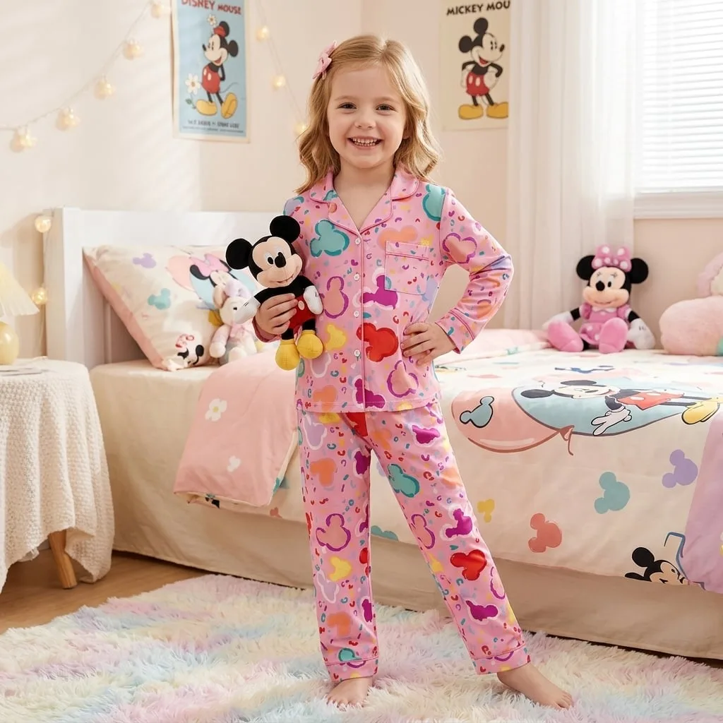 Mickey Leopard Satin Pajama Set, Disney Mouse Family Matching Sleepwear, Animal Kingdom Safari Pajamas - Image 4