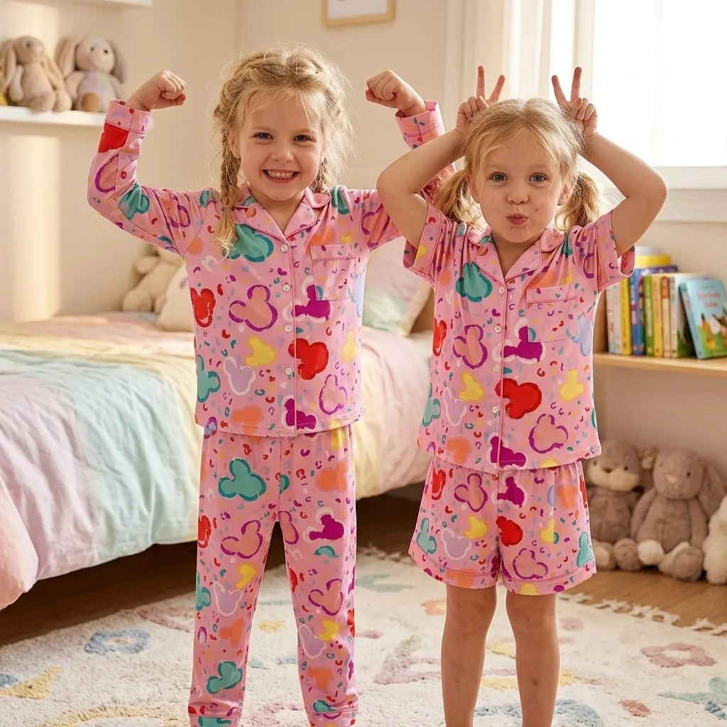 Mickey Leopard Satin Pajama Set, Disney Mouse Family Matching Sleepwear, Animal Kingdom Safari Pajamas - Image 5