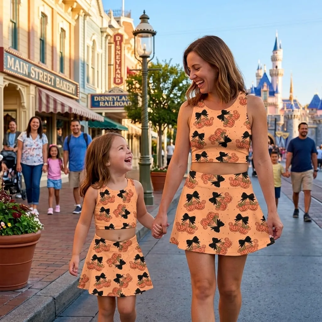 Disney Mickey Pumpkin Halloween Matching Dress Set, Cute Fall Halloween Dress - Image 2