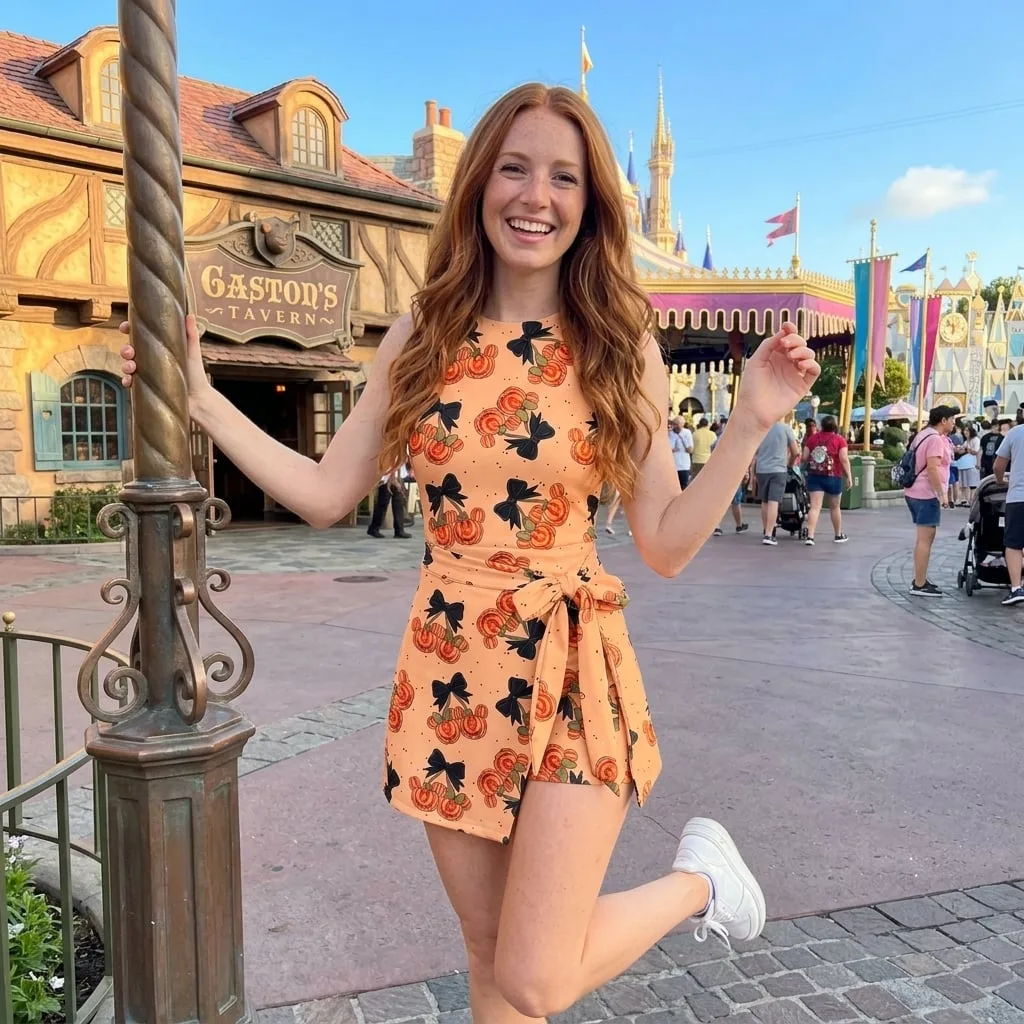 Disney Mickey Pumpkin Halloween Tennis Dress Skirt, Cute Fall Halloween Dress - Image 4