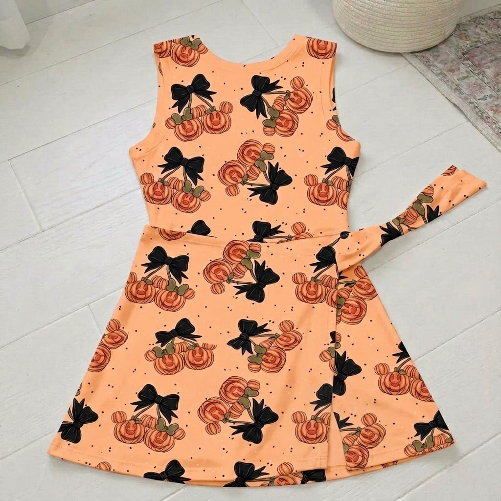 Disney Mickey Pumpkin Halloween Tennis Dress Skirt, Cute Fall Halloween Dress - Image 2