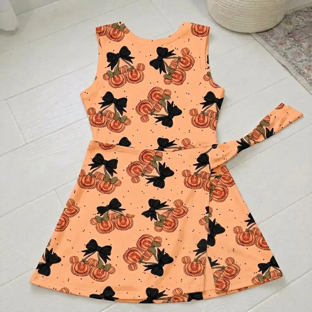 Disney Mickey Pumpkin Halloween Tennis Dress Skirt, Cute Fall Halloween Dress - Image 2