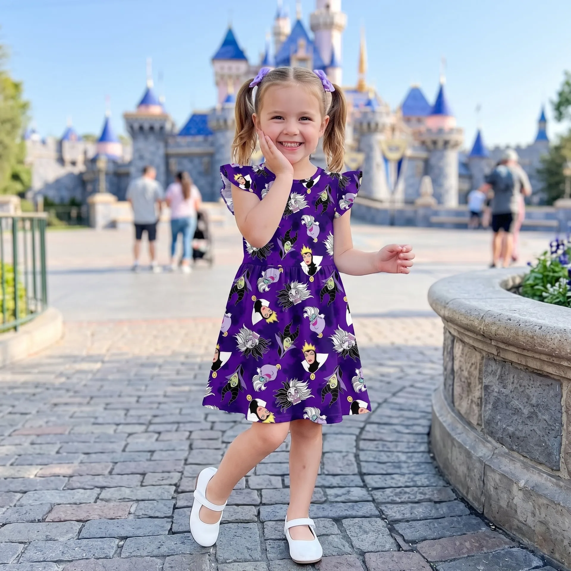 Villains Halloween Ruffle Dress, Evil Queen Maleficent Ursula Disney Halloween Dress - Image 5