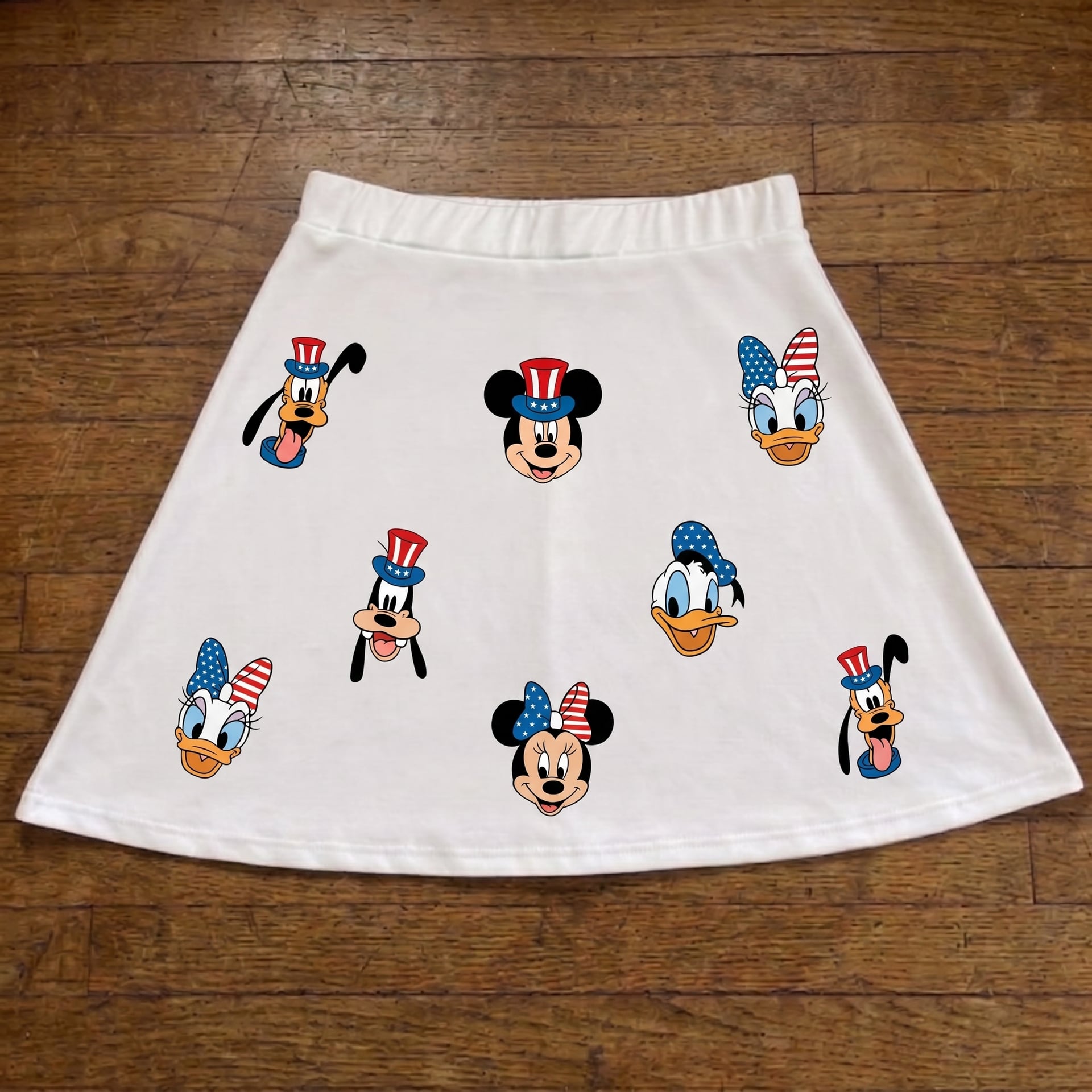 Mickey And Friends USA Flag Magic Skater Skirt, 4th Of July Disney Women Skater Skirt - Image 2