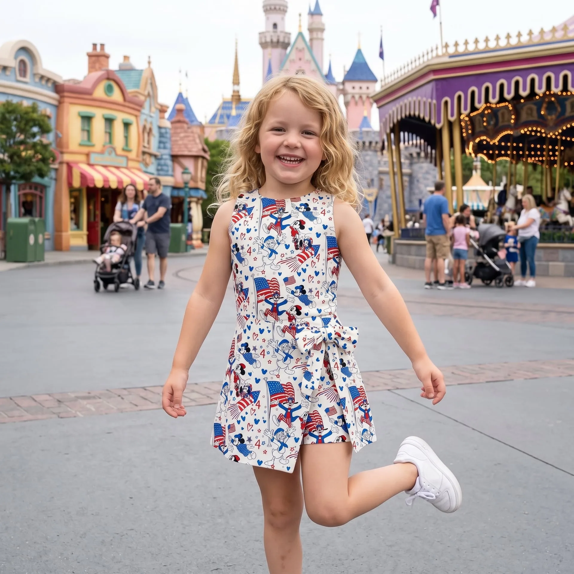 Retro Mickey And Friends 4th Of July Tennis Dress Skirt, Disney 250 Years Of Freedom Independence Day Outfit - Image 3