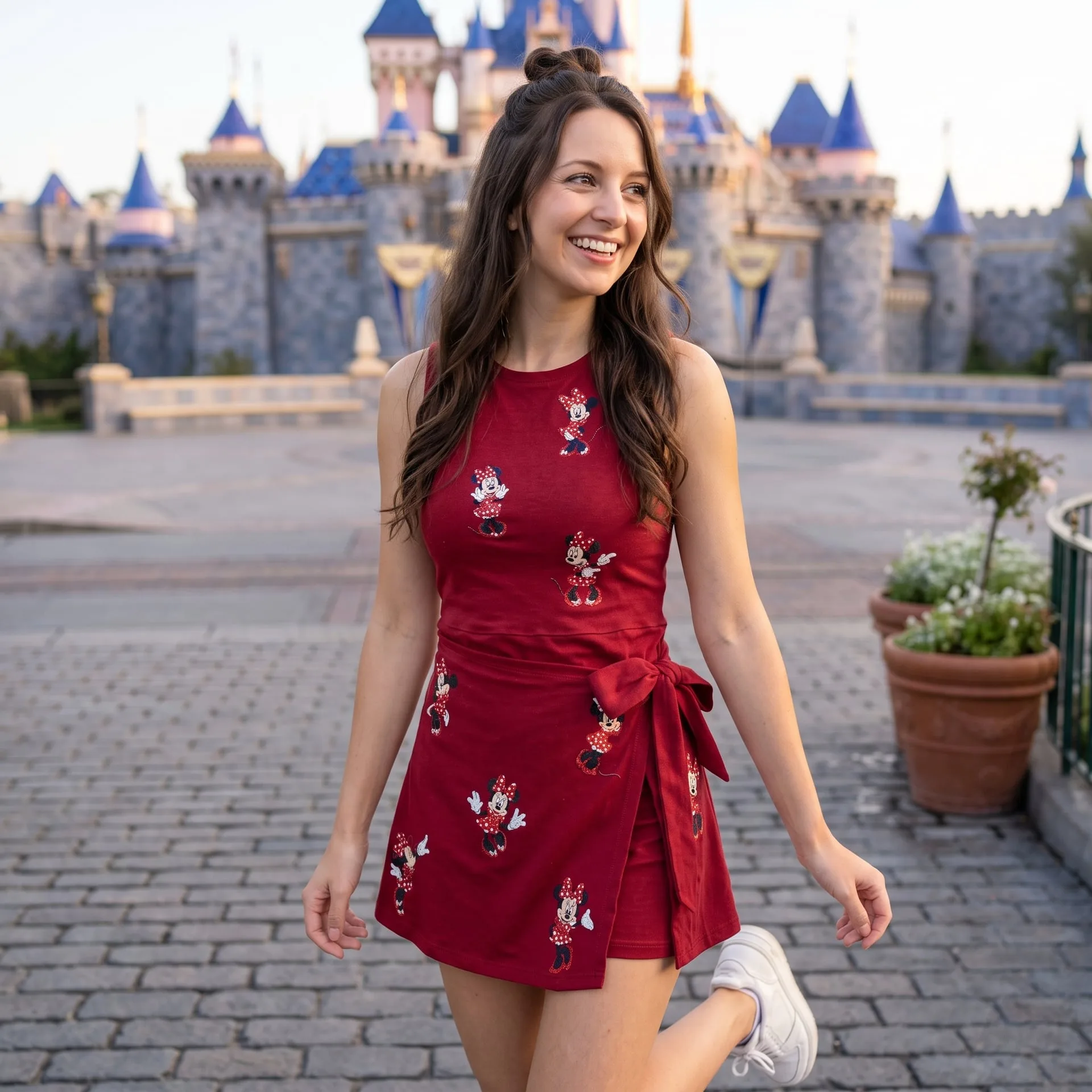 Minnie Christmas Moods Disney Tennis Dress Skirt, Magical Castle Minnie Outfit - Image 6