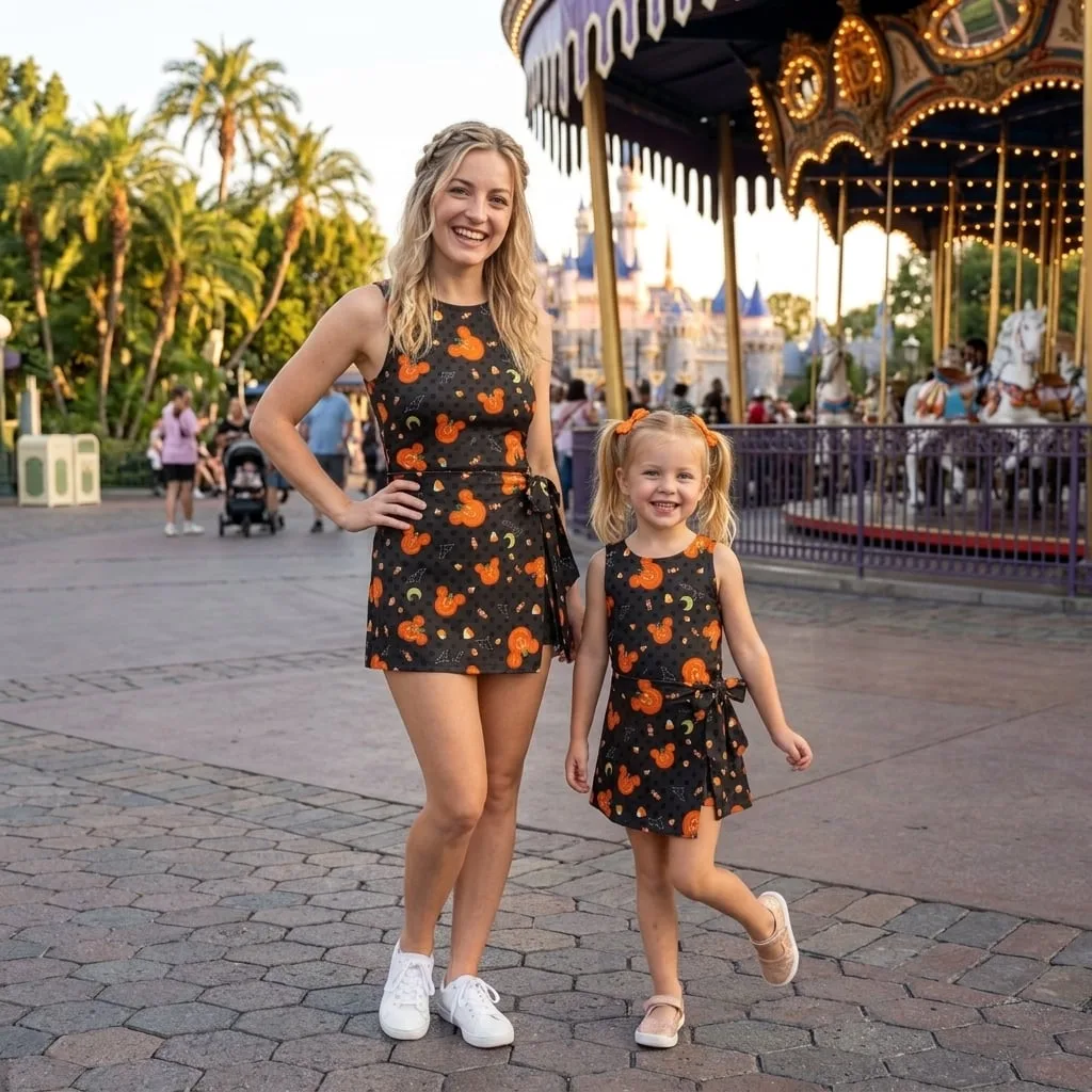 Mickey Pumpkin Halloween Tennis Dress Skirt, Spooky Mouse Ears WDW Halloween Outfit