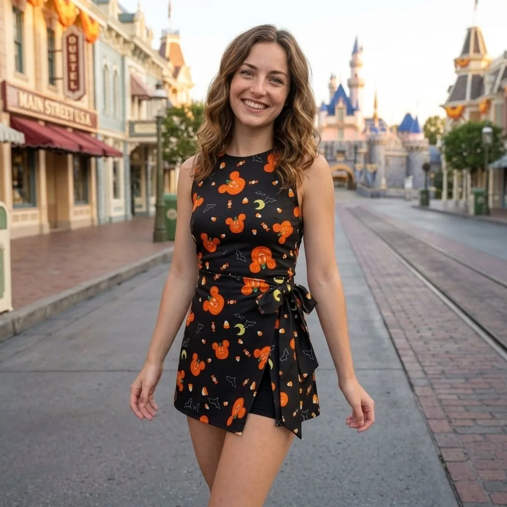Mickey Pumpkin Halloween Tennis Dress Skirt, Spooky Mouse Ears WDW Halloween Outfit - Image 4
