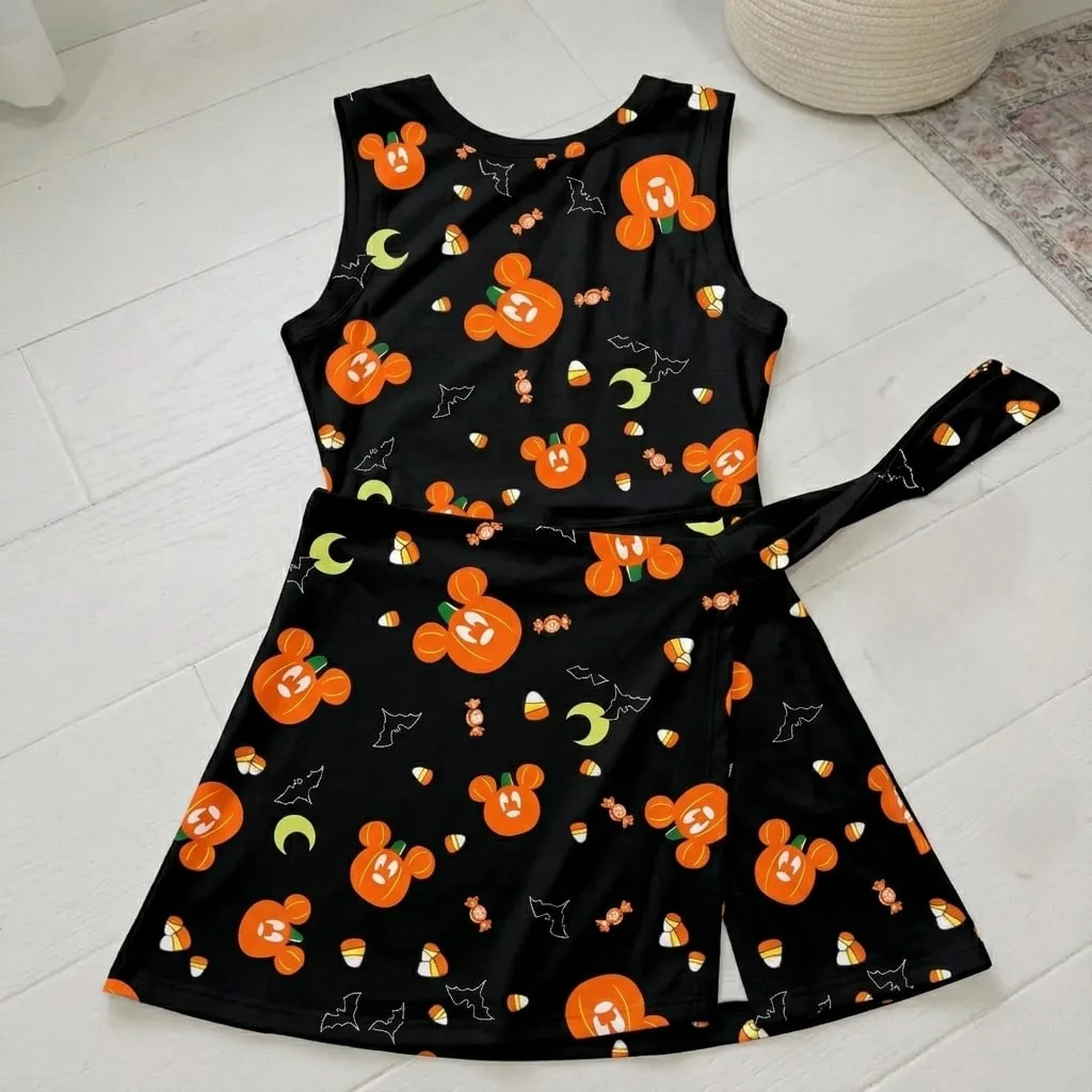 Mickey Pumpkin Halloween Tennis Dress Skirt, Spooky Mouse Ears WDW Halloween Outfit - Image 3
