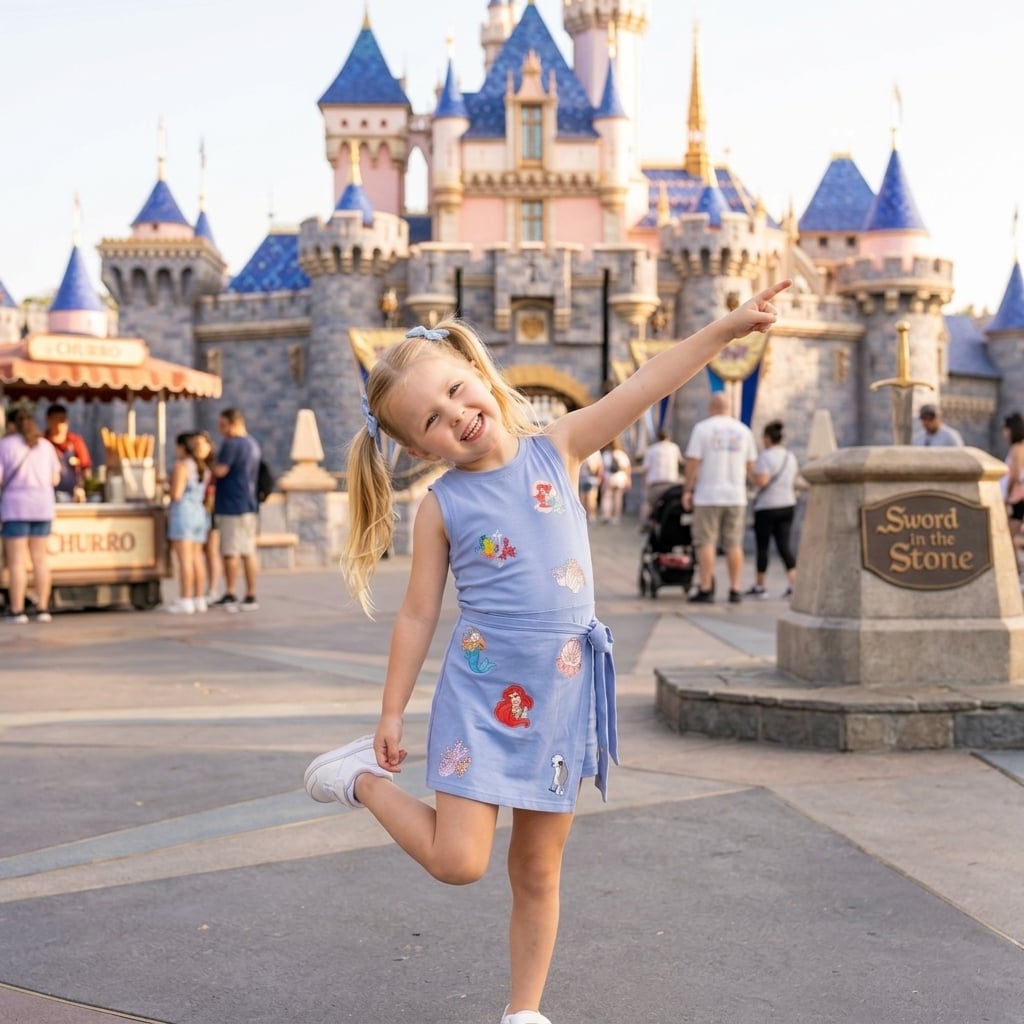 Mermaid Ariel Tennis Dress Skirt, Disney Princess Little Mermaid Summer Outfit - Image 2