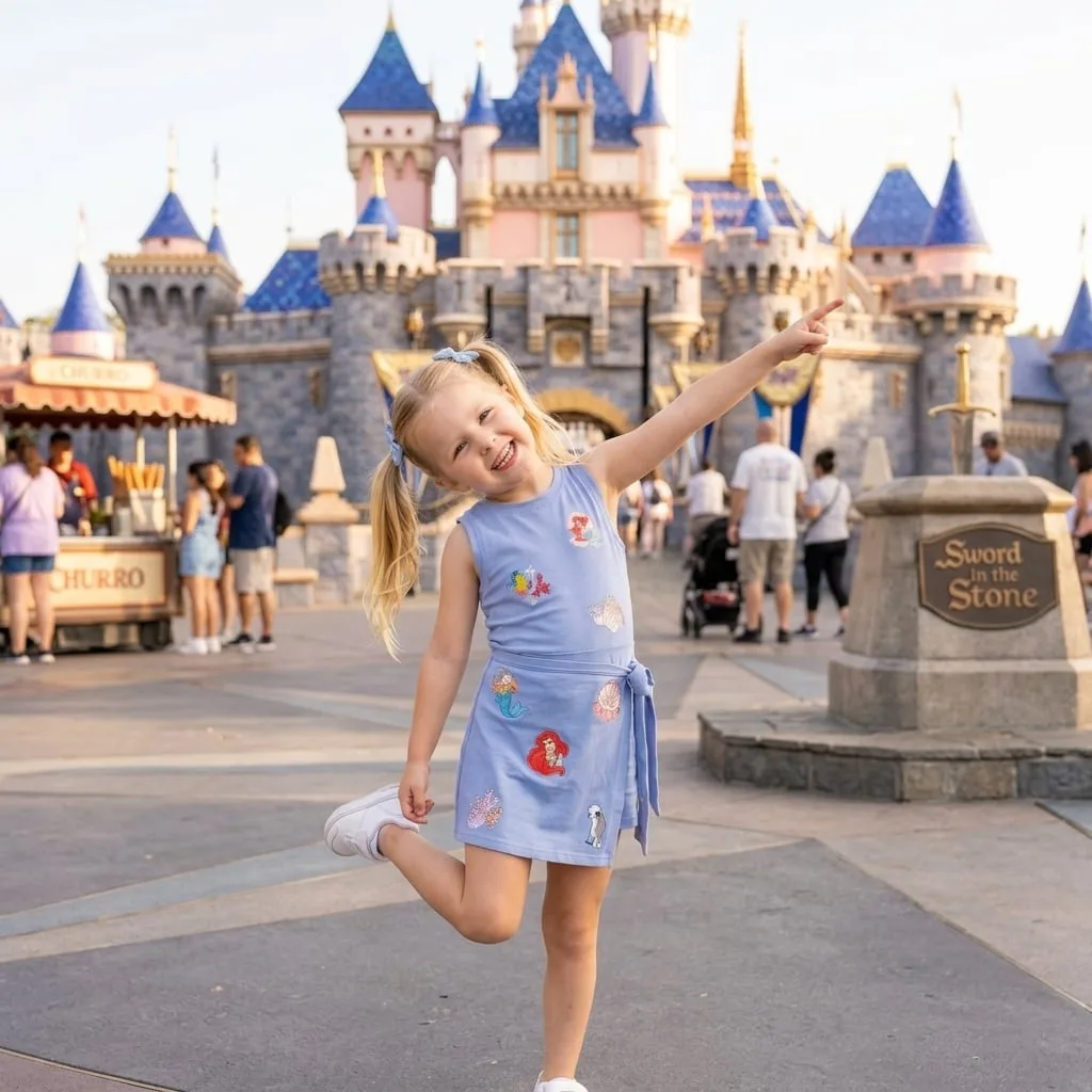 Mermaid Ariel Tennis Dress Skirt, Disney Princess Little Mermaid Summer Outfit - Image 2