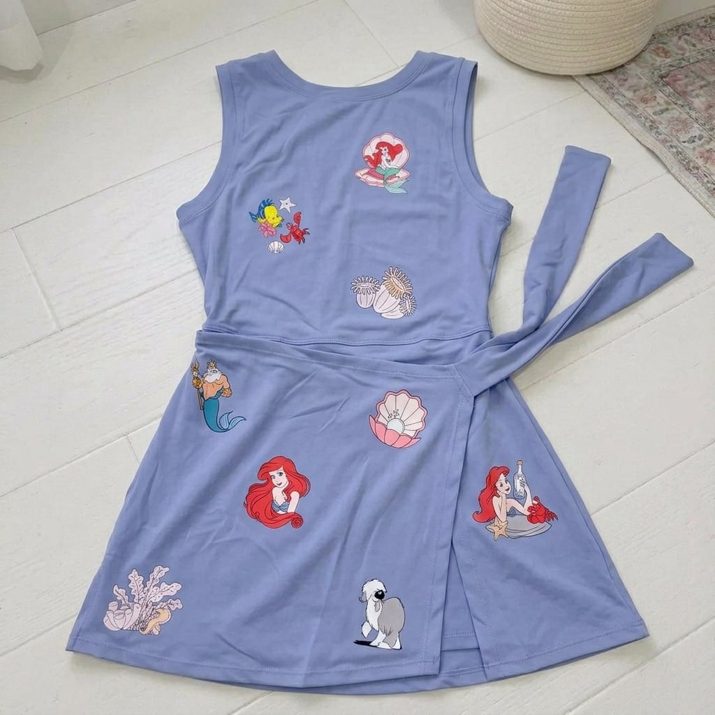 Mermaid Ariel Tennis Dress Skirt, Disney Princess Little Mermaid Summer Outfit - Image 4