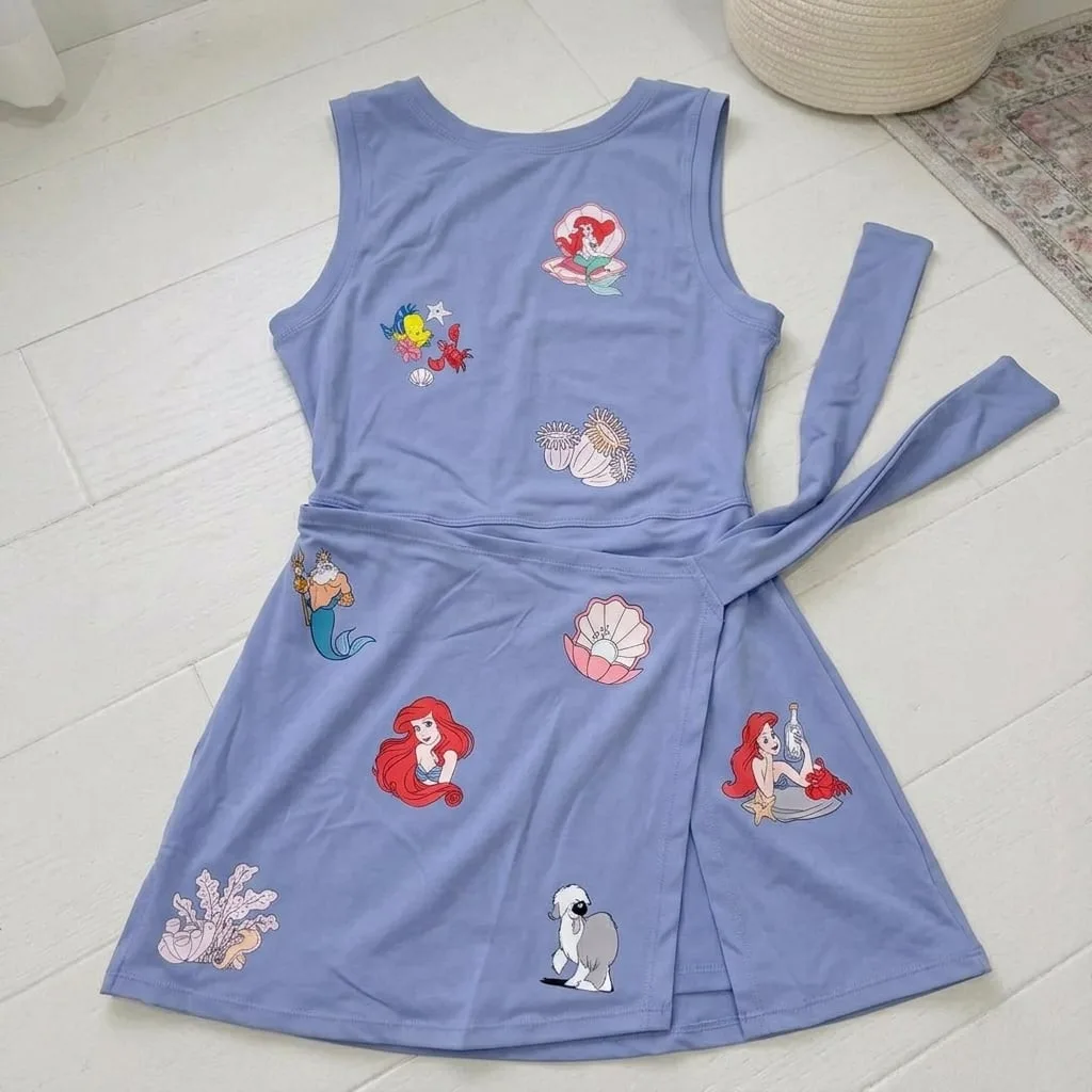 Mermaid Ariel Tennis Dress Skirt, Disney Princess Little Mermaid Summer Outfit - Image 4