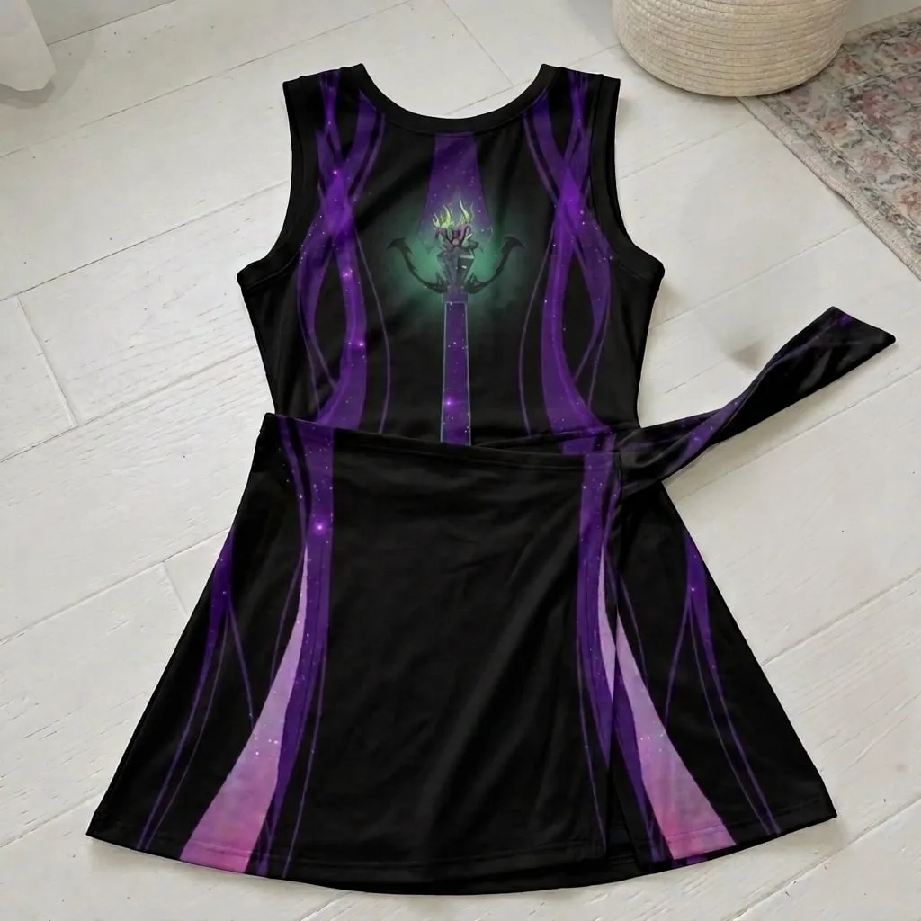 Villains Halloween Tennis Dress Skirt, Evil Queen Maleficent Ursula Disney Halloween Dress - Image 5