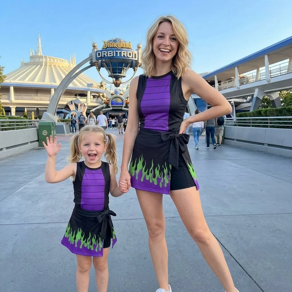 Maleficent Tennis Dress Skirt, Disney Villains Park Vacation Outfit, Maleficent Skort Dress - Image 4