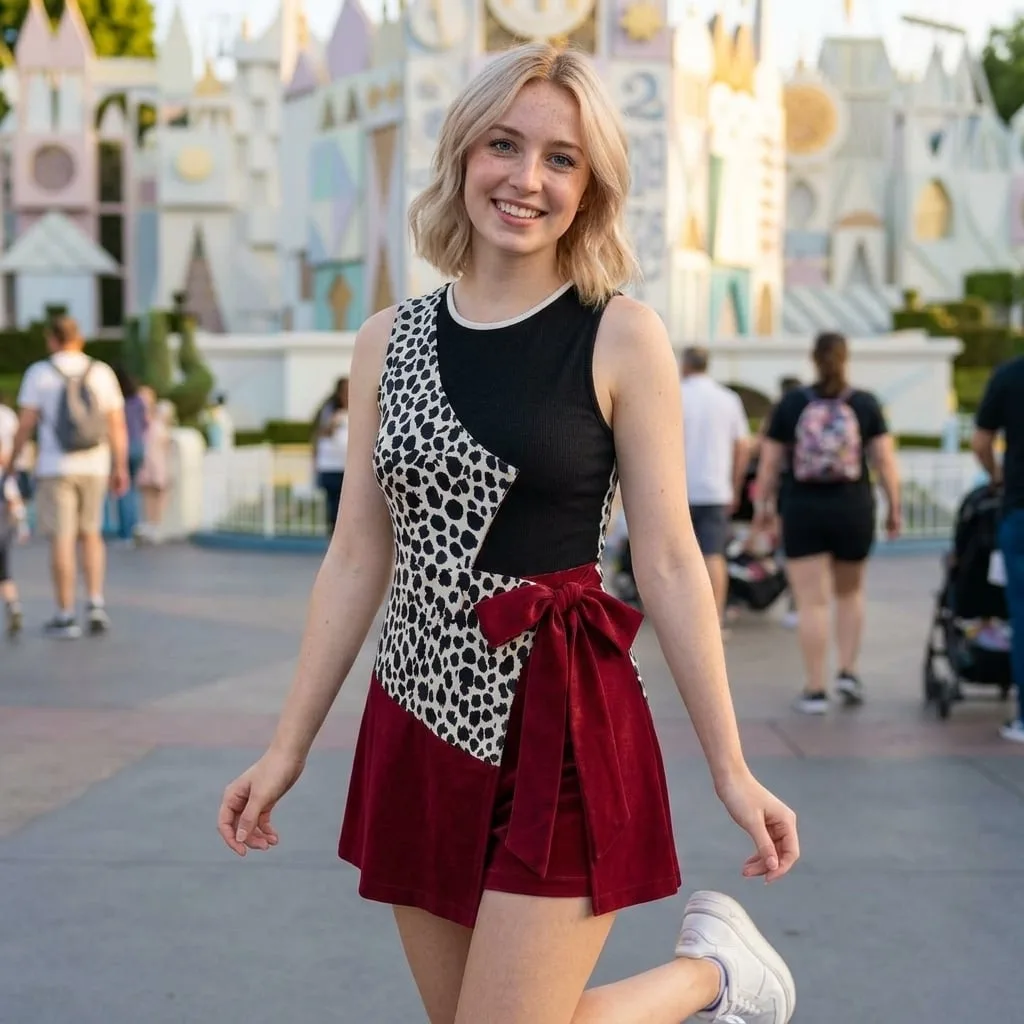 Cruella Tennis Dress Skirt, Disney Villains Park Vacation Outfit, Cruella Skort Dress - Image 3