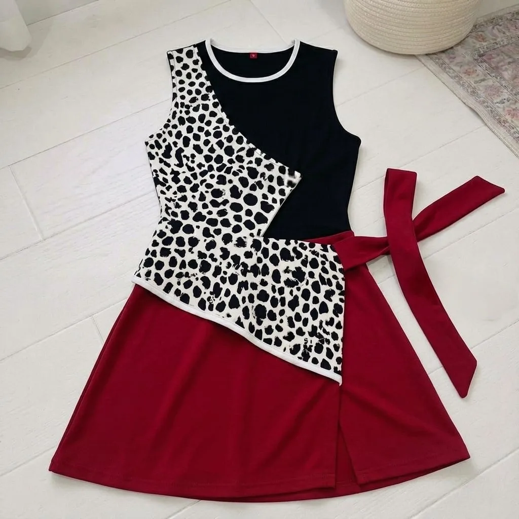 Cruella Tennis Dress Skirt, Disney Villains Park Vacation Outfit, Cruella Skort Dress