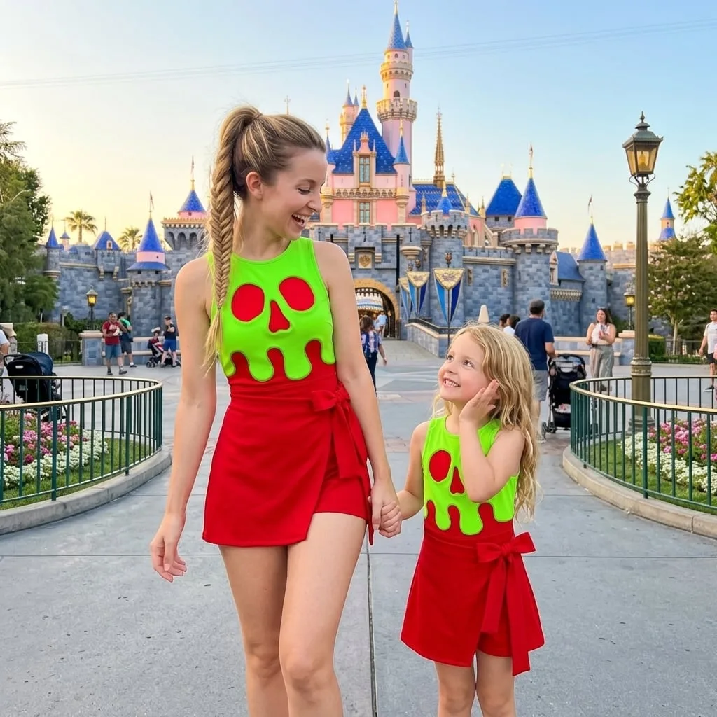 Evil Queen Poison Apple Tennis Dress Skirt, Disney Villains Park Vacation Outfit, Snow White Skort Dress - Image 5