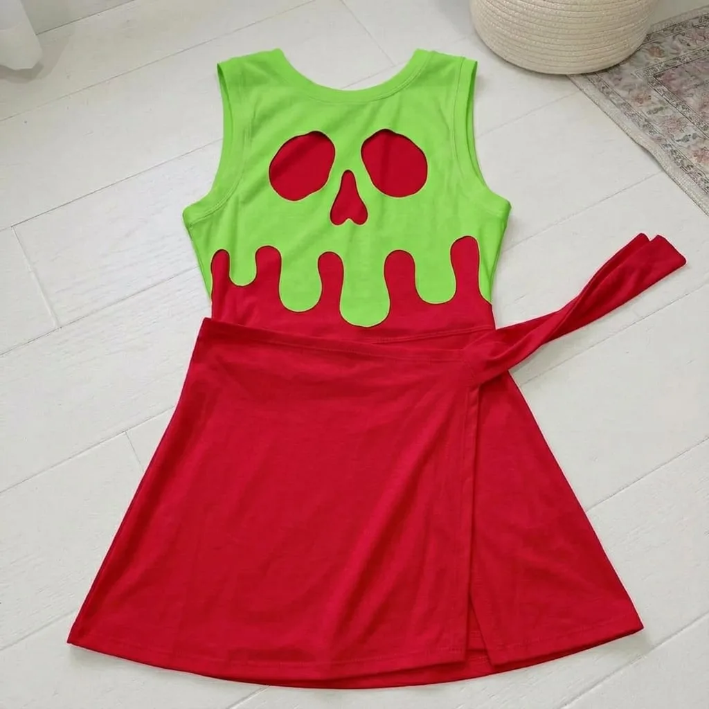 Evil Queen Poison Apple Tennis Dress Skirt, Disney Villains Park Vacation Outfit, Snow White Skort Dress