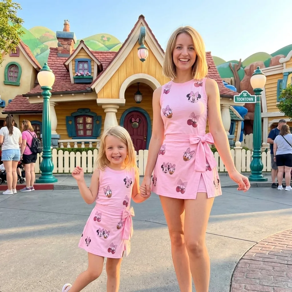 Minnie Daisy Cherry Tennis Dress Skirt, Disney Park Vacation Outfit, Minnie Mouse Skort Dress - Image 5