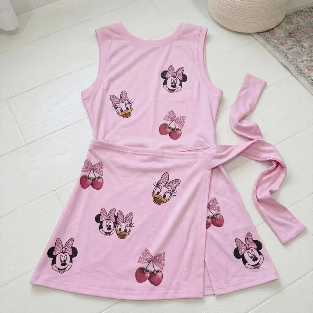 Minnie Daisy Cherry Tennis Dress Skirt, Disney Park Vacation Outfit, Minnie Mouse Skort Dress