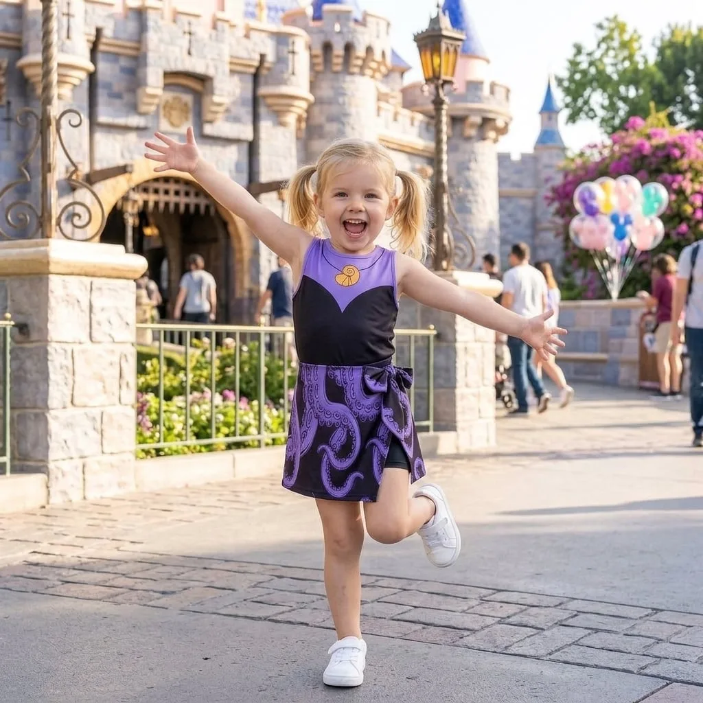 Ursula Tennis Dress Skirt, Disney Villains Park Vacation Outfit, Ursula Skort Dress - Image 2