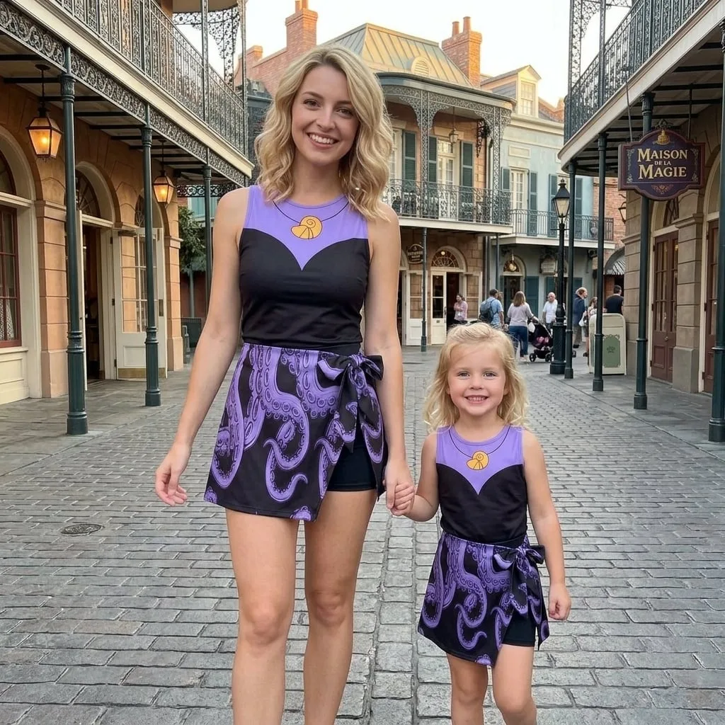 Ursula Tennis Dress Skirt, Disney Villains Park Vacation Outfit, Ursula Skort Dress - Image 5