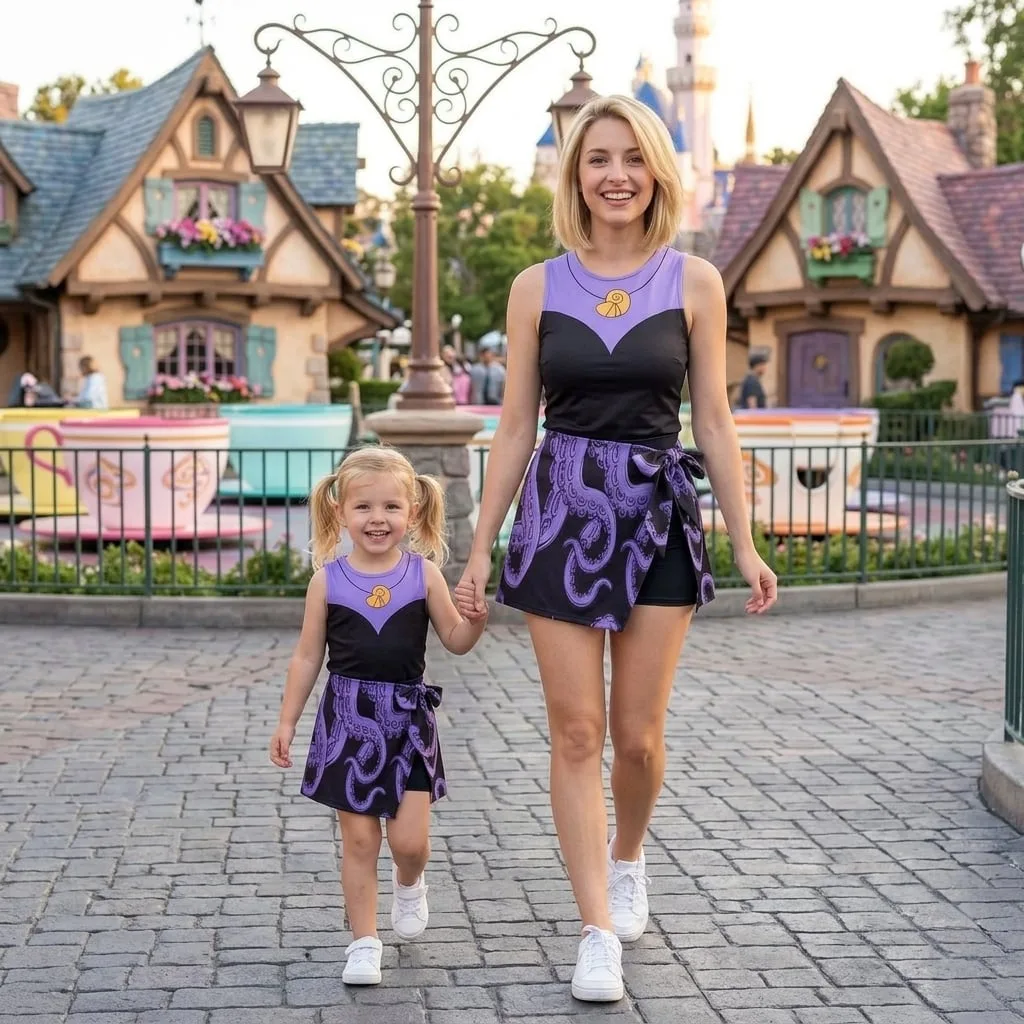 Ursula Tennis Dress Skirt, Disney Villains Park Vacation Outfit, Ursula Skort Dress - Image 4