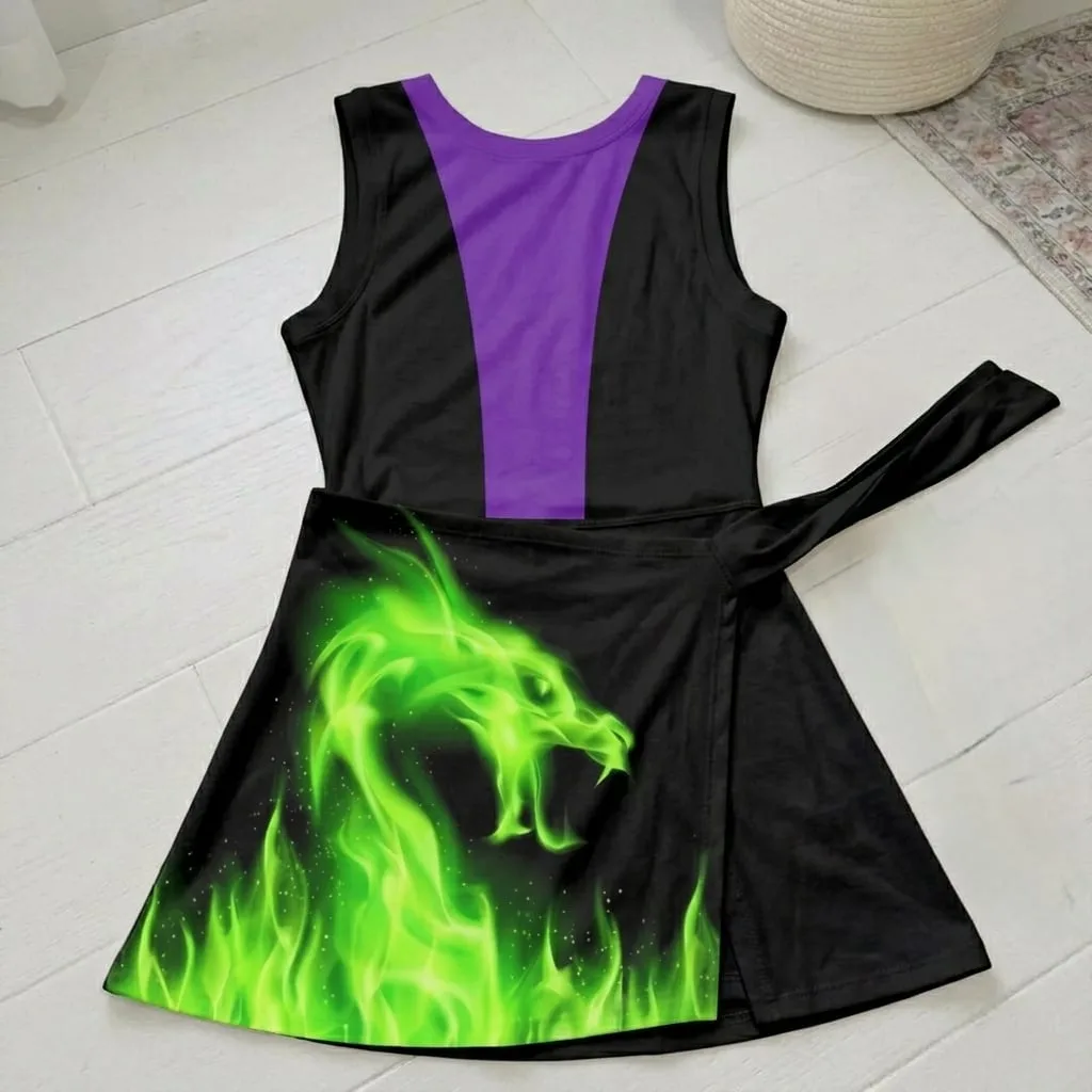 Maleficent Tennis Dress Skirt, Disney Villains Park Vacation Outfit, Maleficent Skort Dress
