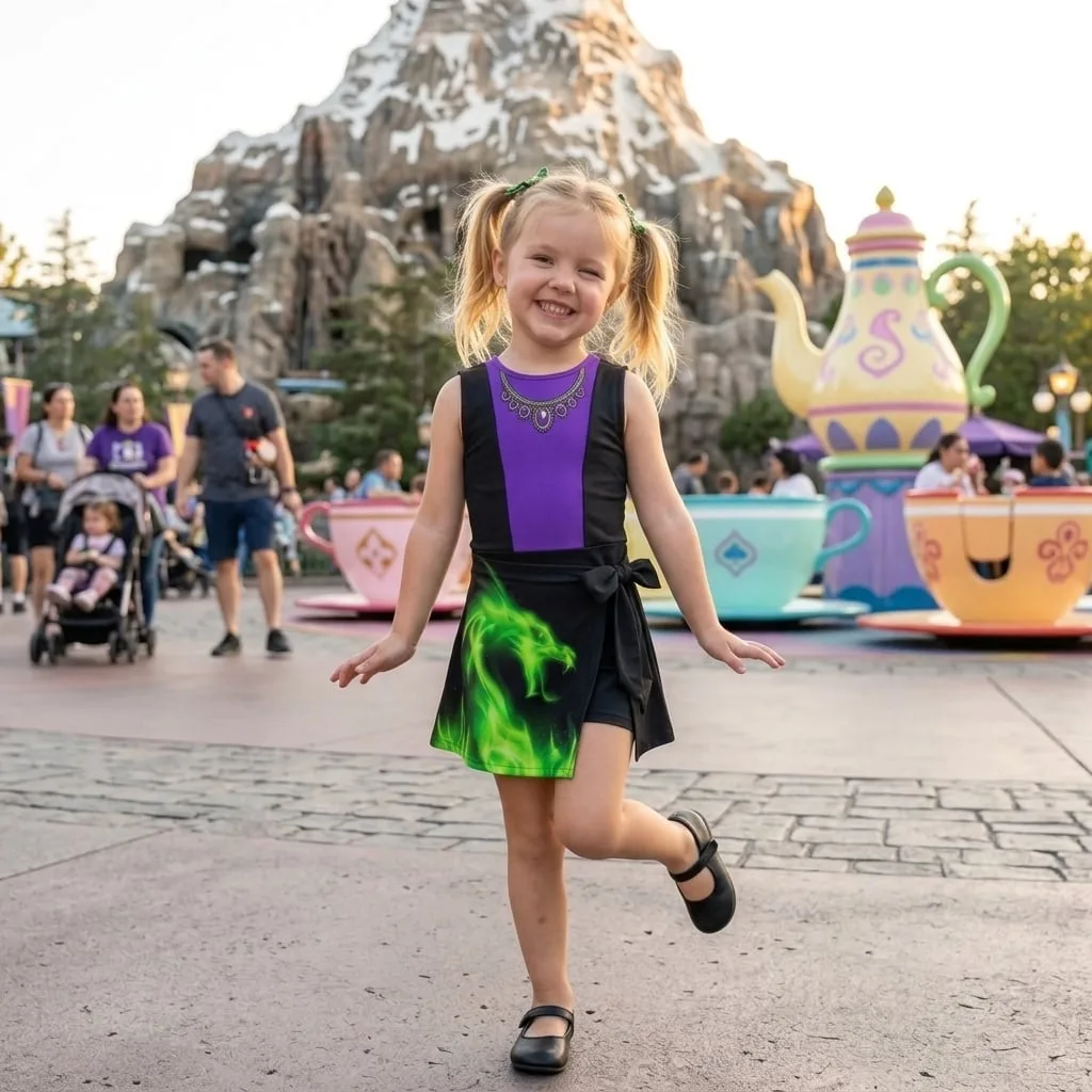 Maleficent Tennis Dress Skirt, Disney Villains Park Vacation Outfit, Maleficent Skort Dress - Image 2