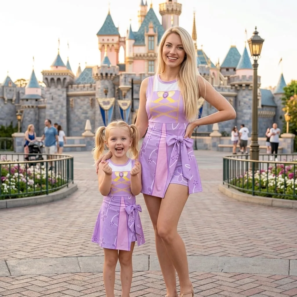Rapunzel Tennis Dress Skirt, Disney Princess Park Vacation Outfit, Rapunzel Skort Dress - Image 4