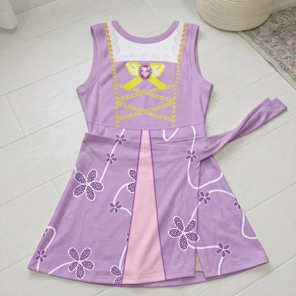 Rapunzel Tennis Dress Skirt, Disney Princess Park Vacation Outfit, Rapunzel Skort Dress
