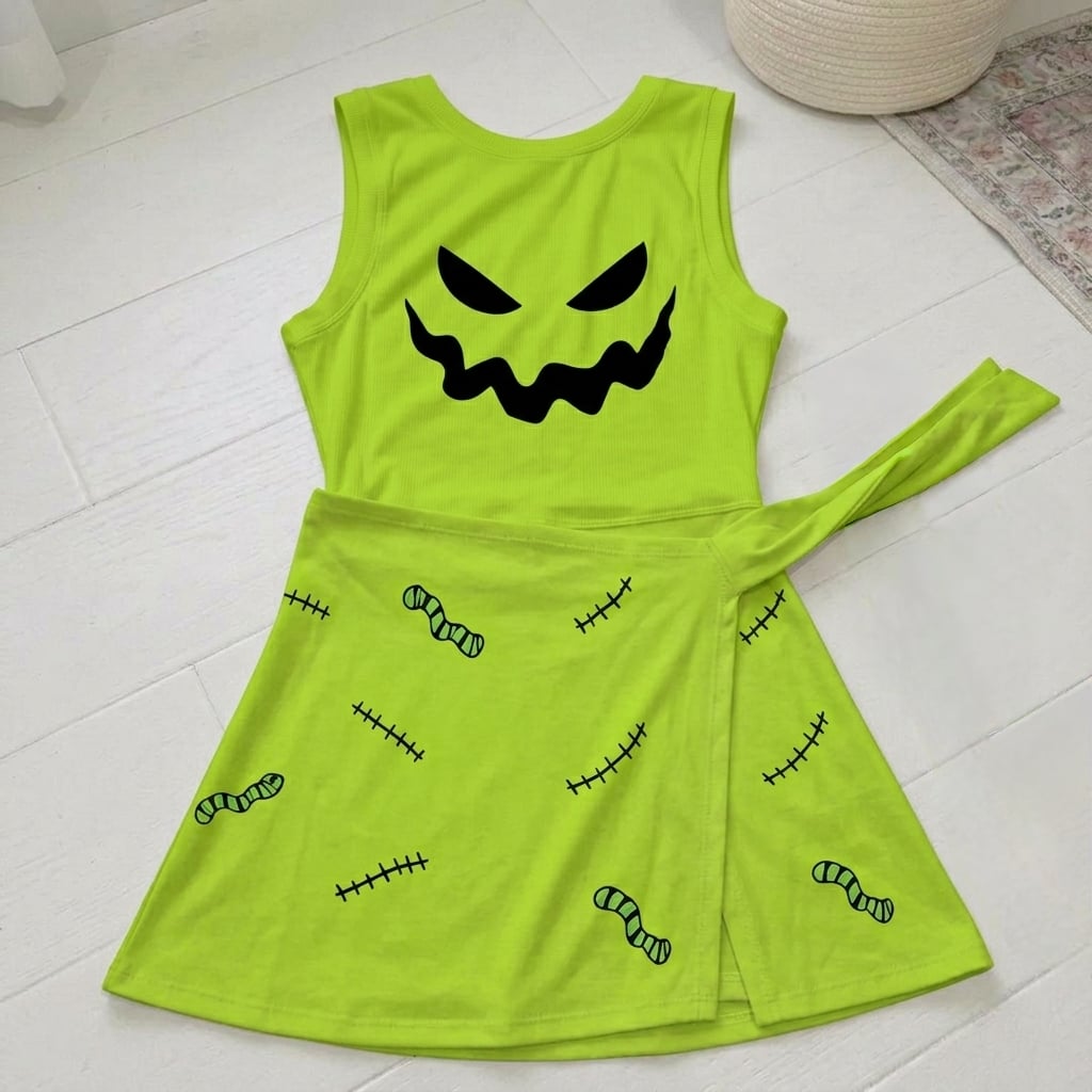 Oogie Boogie Tennis Dress Skirt, Nightmare Before Christmas Park Vacation Outfit, Oogie Boogie Skort Dress