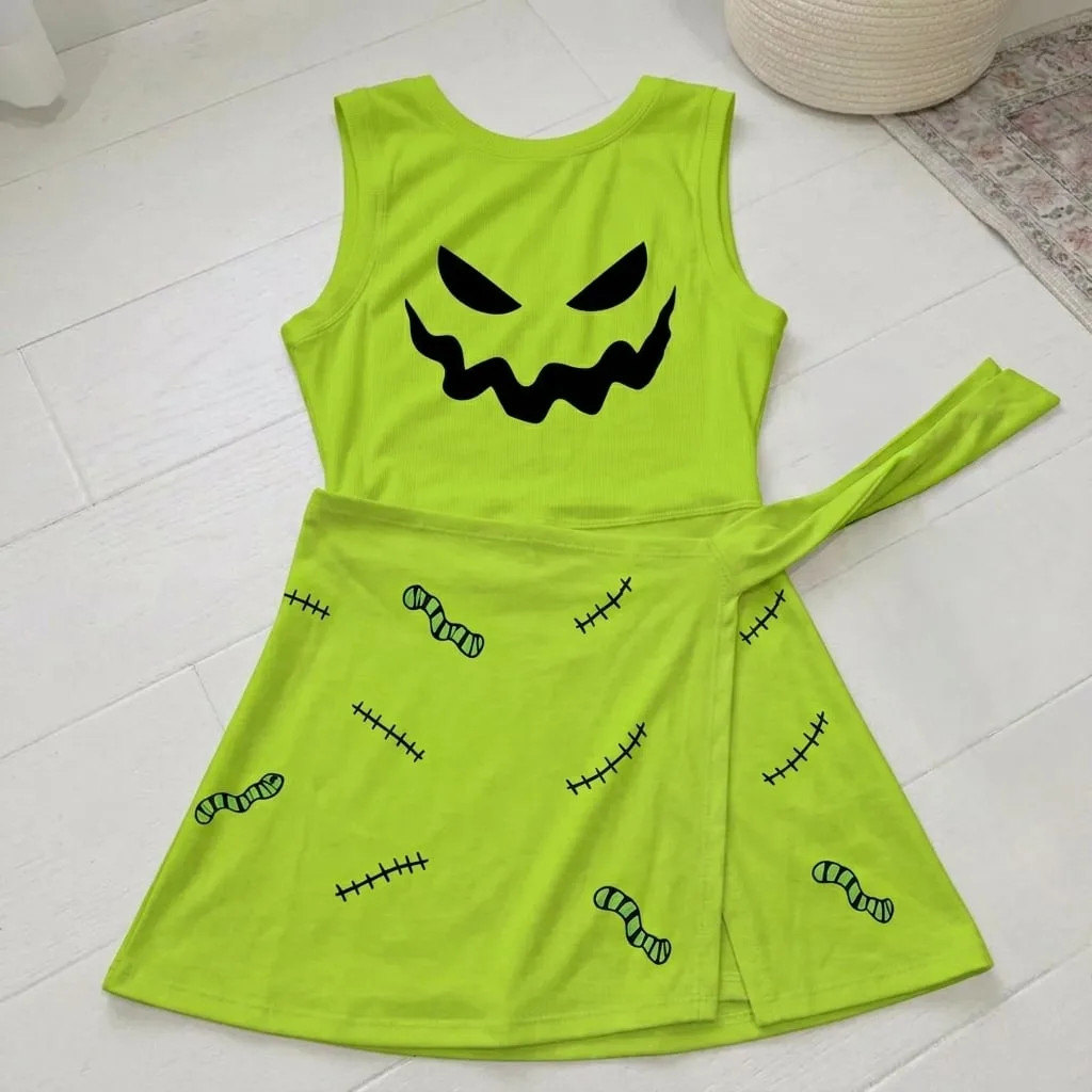 Oogie Boogie Tennis Dress Skirt, Nightmare Before Christmas Park Vacation Outfit, Oogie Boogie Skort Dress