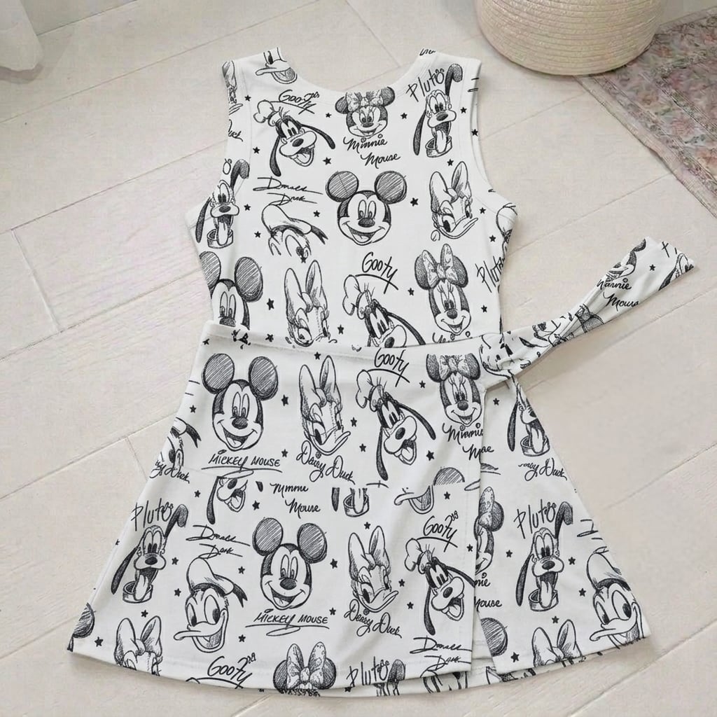 Disney Mickey & Friends Tennis Dress, Mickey Minnie Donald Goofy Pluto Pastel Skater Dress - Image 2