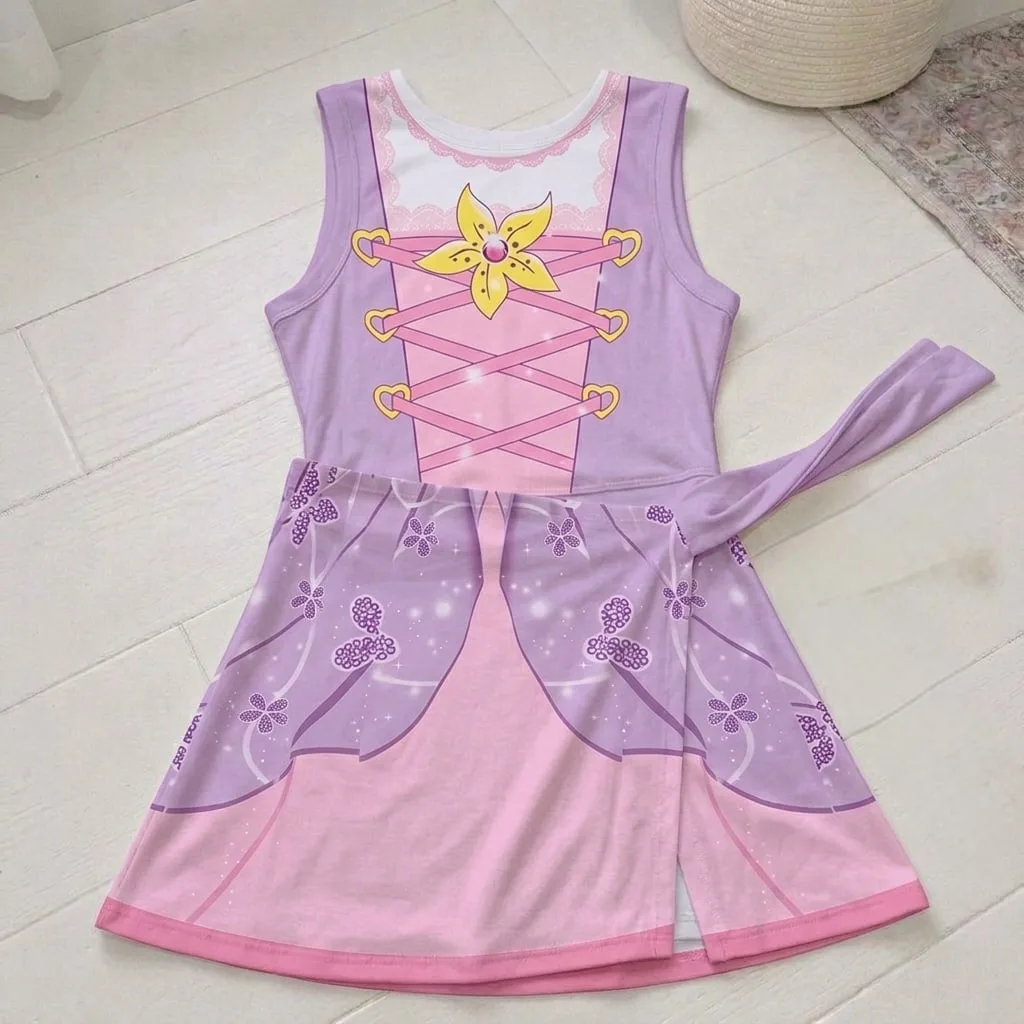 Rapunzel Princess Tennis Dress, Tangled Inspired Halloween Costume For Women - Image 2