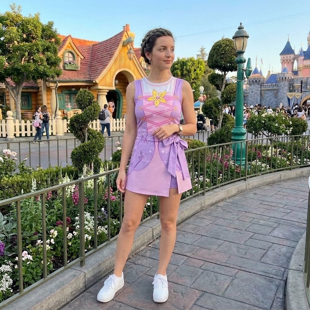 Rapunzel Princess Tennis Dress, Tangled Inspired Halloween Costume For Women - Image 3