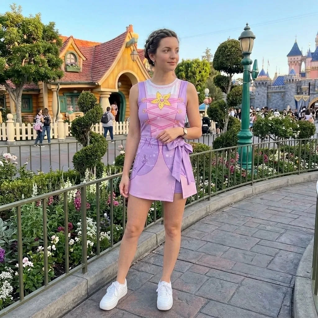 Rapunzel Princess Tennis Dress, Tangled Inspired Halloween Costume For Women - Image 3