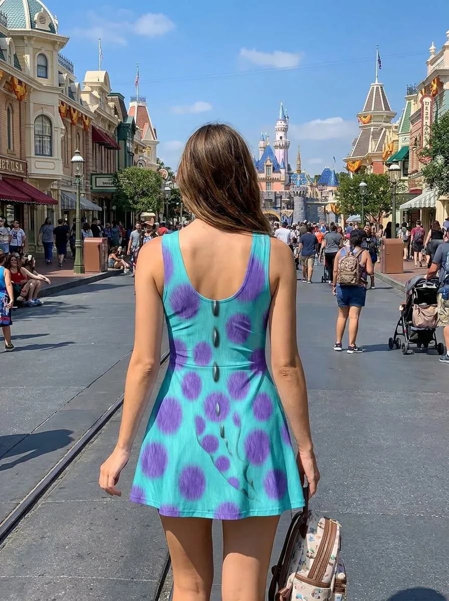Sulley Tennis Dress Skirt, Monsters Inc Park Vacation Outfit, Sulley Skort Dress - Image 4