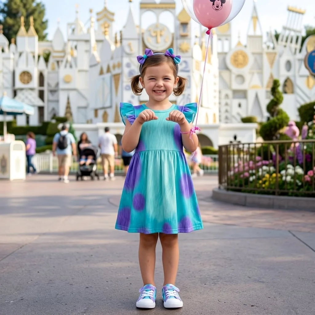 Sulley Ruffle Dress, Monsters Inc Disney Park Dress, Sulley Park Vacation Outfit For Girls - Image 2