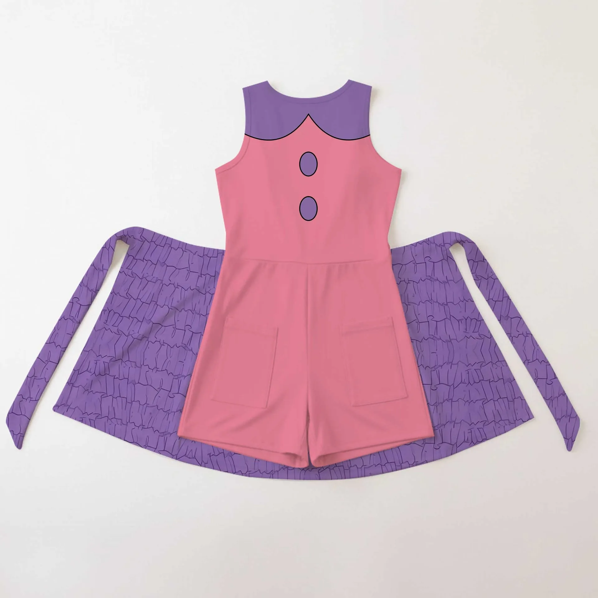Girls Halloween Bat Wing Dress, Pink Purple Bat Costume Outfit, Cute Halloween Party Dress - Image 2