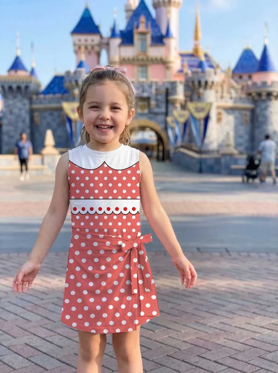 Minnie Inspired Tennis Dress, Red Polka Dot Mom And Me Matching Outfit, Disney Park Vacation Clothes - Image 7