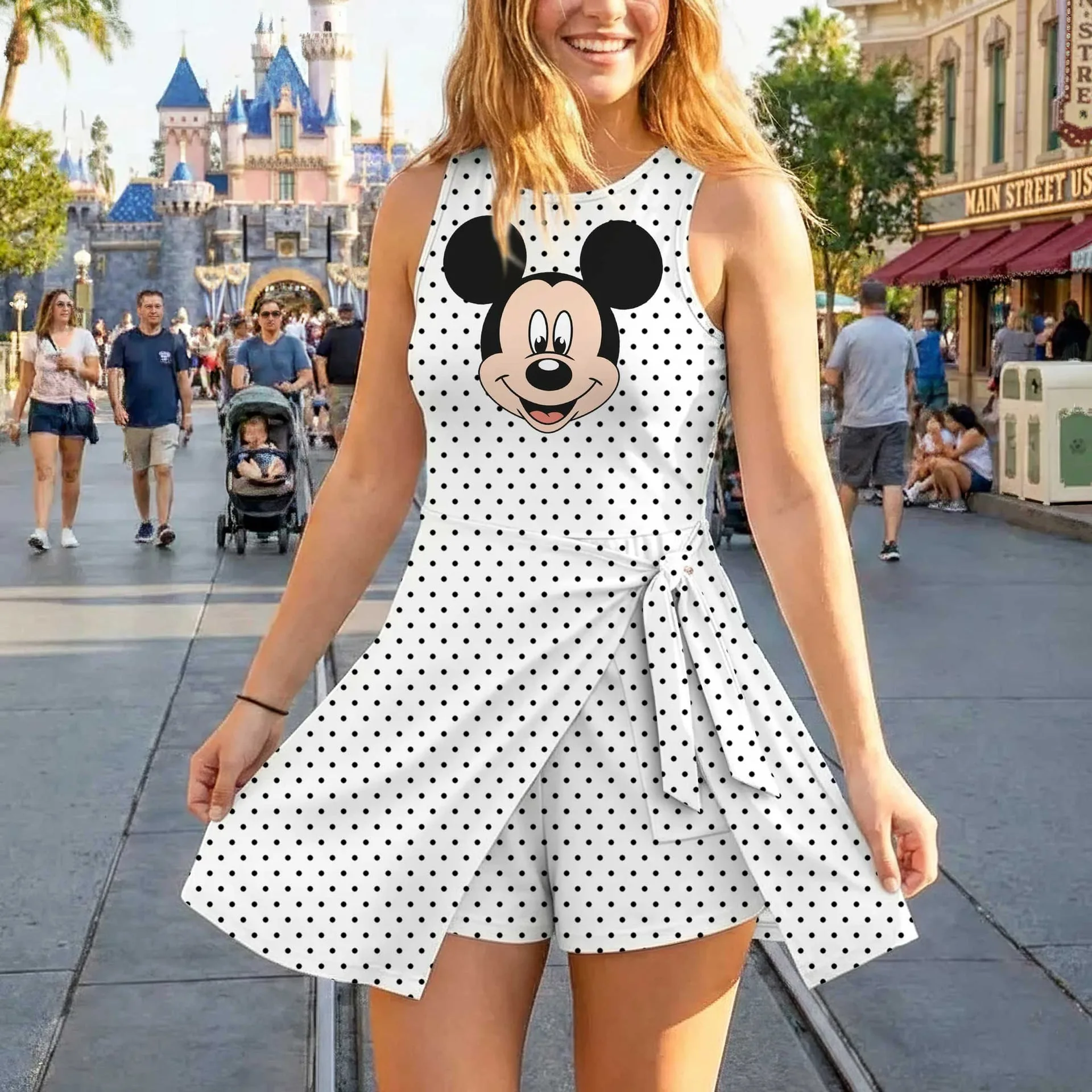 Mickey Mouse Matching Dress Set, Black Polka Dot Mom And Me Outfit, Disney Park Vacation Clothes - Image 3