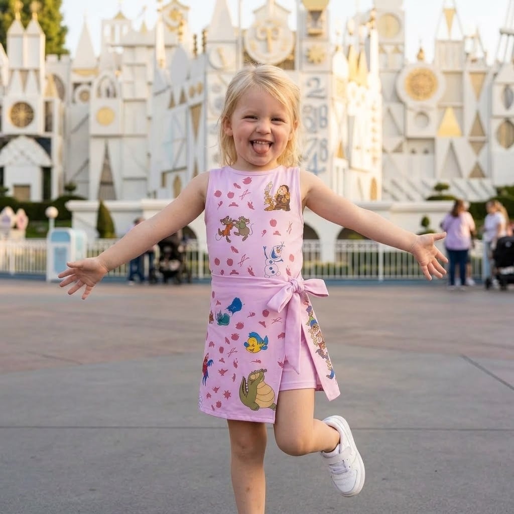 Girls Disney Cartoon Tennis Dress, Pink Princess Party Dress, Kids Birthday Outfit - Image 5
