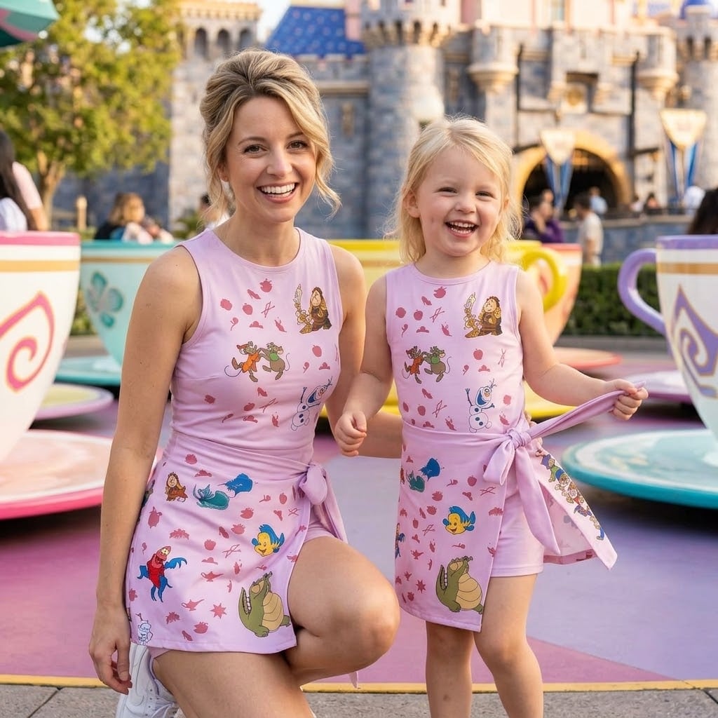 Girls Disney Cartoon Tennis Dress, Pink Princess Party Dress, Kids Birthday Outfit - Image 4
