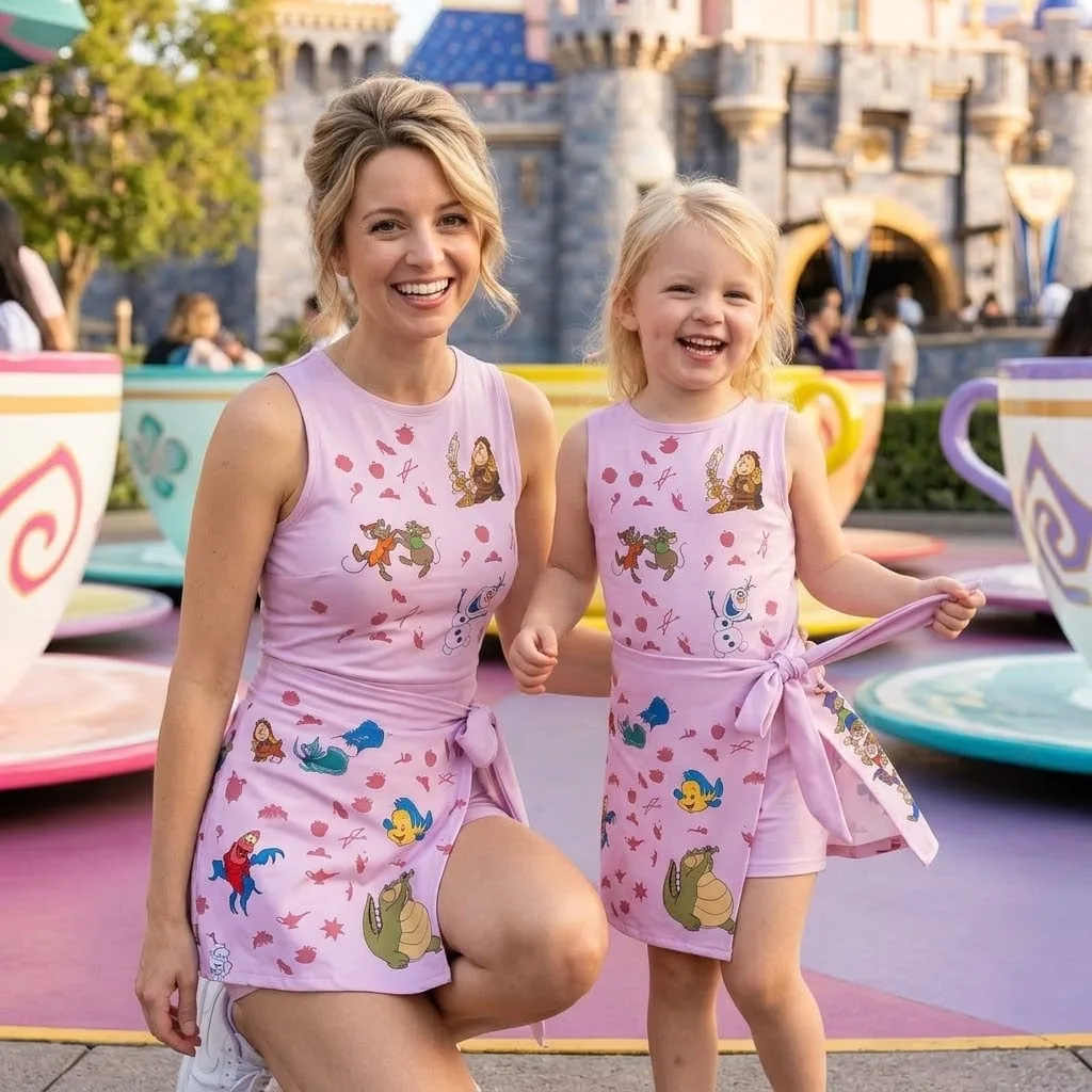 Girls Disney Cartoon Tennis Dress, Pink Princess Party Dress, Kids Birthday Outfit - Image 4