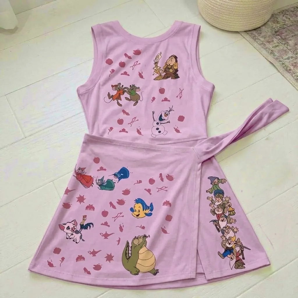 Girls Disney Cartoon Tennis Dress, Pink Princess Party Dress, Kids Birthday Outfit - Image 2