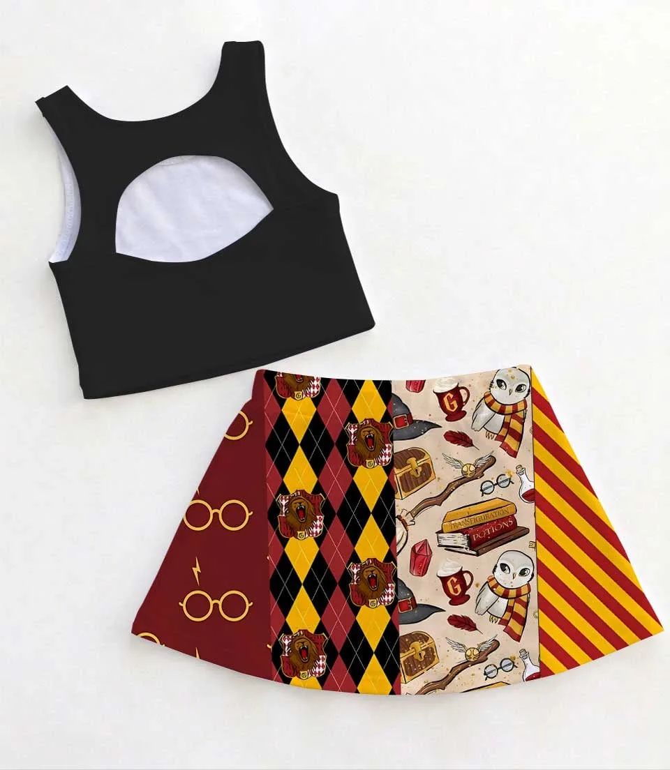 Harry Potter Gryffindor Dress Set, Wizard School Girls Outfit, Magical Theme Park Vacation Clothes - Image 2
